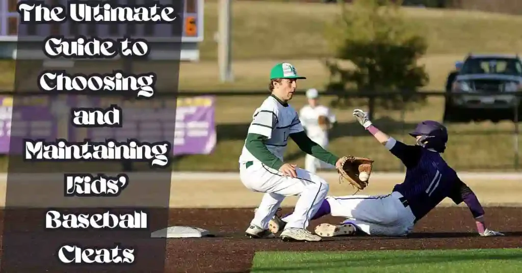 A baseball player wearing baseball cleats sliding into a base during a game.