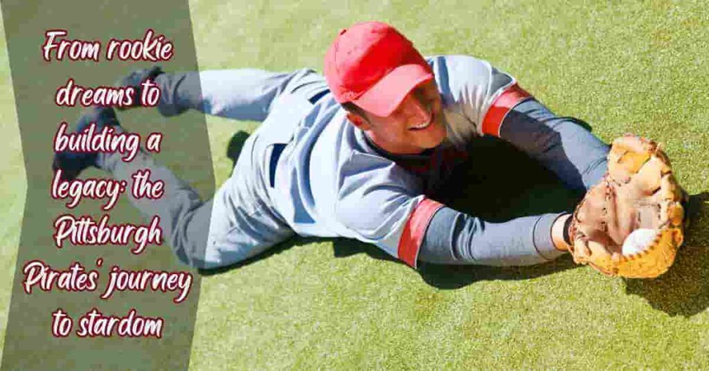 A Pittsburgh Pirates baseball player lying on the ground with a glove after making a play during a game.