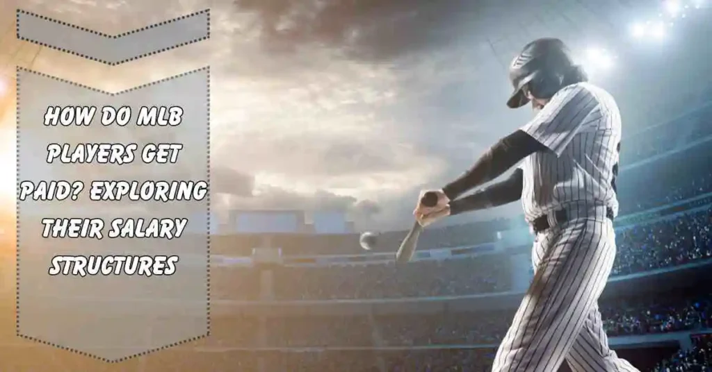 A baseball player swinging a bat on a field, illustrating the question of how do MLB players get paid.