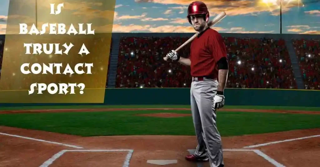 Is Baseball a Contact Sport? Understanding the Nature of Baseball in the Sports World 1 Is baseball a contact sport? A baseball player in a red jersey stands confidently in the batter's box, holding a bat, with a stadium backdrop and sunset sky.